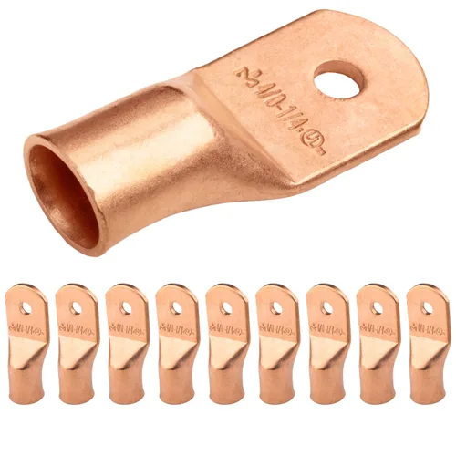 Vista 266 de SELTERM - 5 terminales de anillo resistentes para cable de batería, calibre 1/0 AWG, pernos de 1/2 pulgadas, terminales de calibre 0, ojales