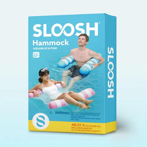 Vista 8 de SLOOSH 2 Packs Hammock Pool Floats Adults, 4-in-1 Multi-Purpose Inflatable Pool Floats PVC Water Hammock Lounge Floaties
