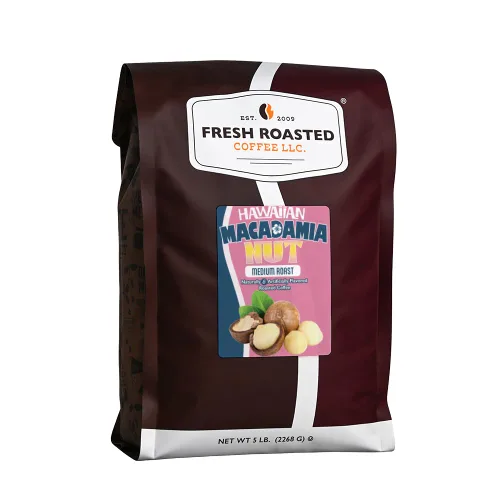 Vista 16 de Fresh Roasted Coffee, Amaretto - Café saborizado, 12 onzas, tostado medio, Kosher, grano entero
