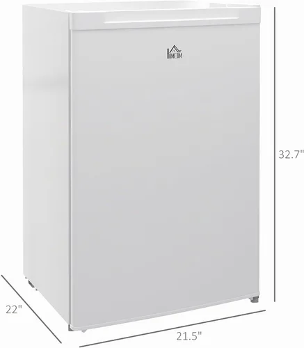 Vista 7 de HOMCOM - Congelador mini de mostrador de 3 pies cúbicos, congelador compacto vertical con estantes removibles, puerta reversible para el hogar Blanco