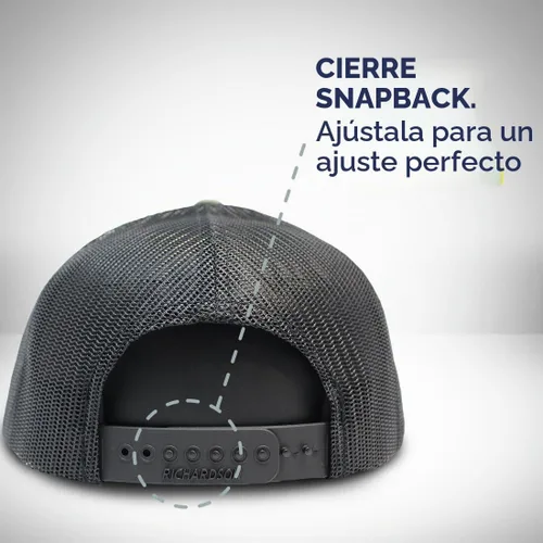 Vista 5 de Gorra de béisbol personalizada Gallo Sombra Gallo Silueta Bordado Malla Poliéster Diseño negro y gris jaspeado.