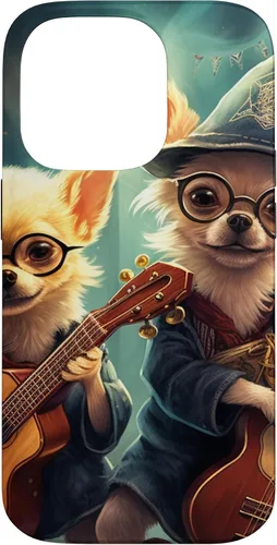 Vista 17 de iPhone 16 Chihuahua Mago Guitarristas, Chihuahua Dog, Estuche Guitarrista Mágico