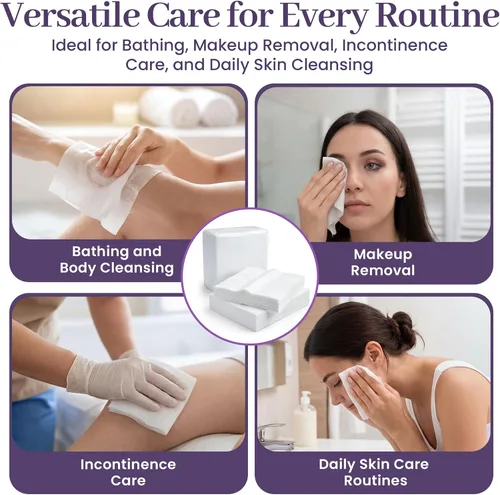 Vista 9 de ProHeal - Toallitas secas desechables: Paños de limpieza ultrasuaves y no humedecidos para adultos, incontinencia, cuidado del bebé, eliminación
