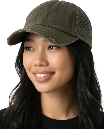 Vista 30 de Funky Junque Distressed Mesh Low Profile Trucker Hat Snapback Cap Paquete de 2: camuflaje negro y negro