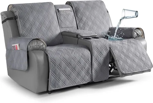 Vista 32 de TAOCOCO - Funda impermeable para sofá biplaza reclinable con consola central, 2 plazas