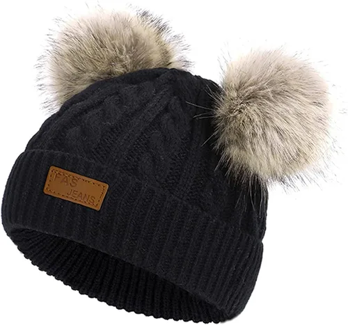 Vista 5 de Century Star Baby Girl Hats Winter Cute Baby Beanies for Girls Boys Knit Baby Hats Warm Infant Toddler Hat Pom Pom Caps