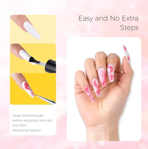 Vista 7 de BURANO Esmalte de uñas en gel Blooming de 0.5 onzas, efecto floreciente transparente (2 botellas)