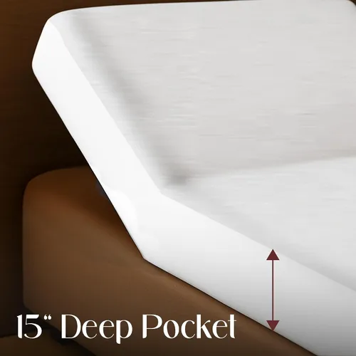 Vista 7 de SGI bedding Funda protectora de colchón impermeable con parte superior dividida tamaño Queen de 60 x 80 pulgadas, parte superior de 28 pulgadas