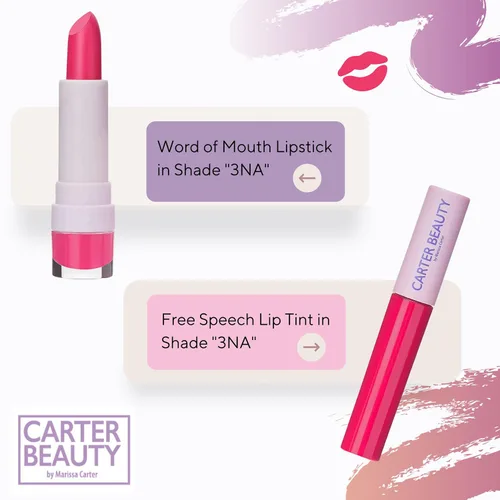 Vista 5 de Carter Beauty By Marissa Carter - Lápiz labial de boca en boca, color intenso con un acabado mate suave, se puede utilizar con tinte de labios