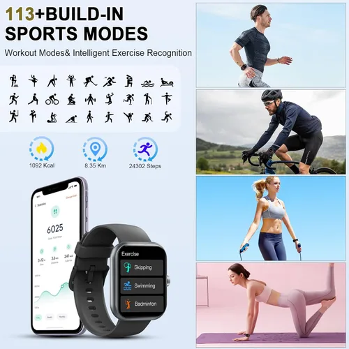 Vista 7 de Smart Watch (Answer/Make Calls), 1.96" HD New Smartatch for Men Women 2026