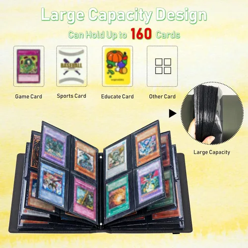 Vista 6 de Carpeta para tarjetas Moon Floral 4 bolsillos, 160 ranuras para tarjetas, piel sintética