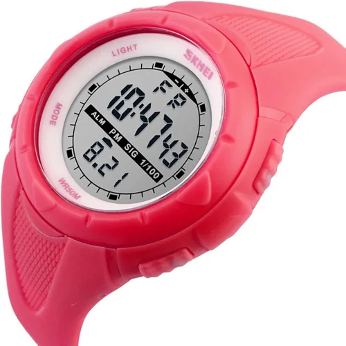 Vista 2 de Skmei digital reloj deportivo mujeres impermeable el retroiluminación pu banda pequeña Militar relojes de pulsera chica al aire libre