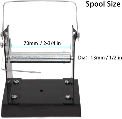 Vista 3 de Utoolmart Soporte de alambre de soldadura, carrete dispensador de soldadura, soporte de rollo ajustable de alambre, soporte de carrete de soldadura