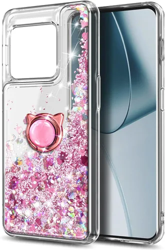Vista 2 de NZND Funda para OnePlus 10 Pro 5G con protector de pantalla de vidrio templado (cobertura máxima), soporte de anillo/correa de muñeca, cascada