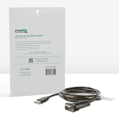 Vista 4 de Plugable Adaptador USB a serie compatible con Windows, Mac, Linux (conector macho RS-232/DB9 DTE, chipset Prolific PL2303HX Rev. D)