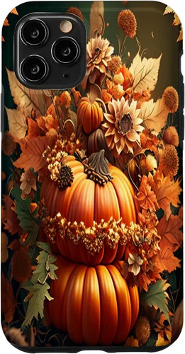 Vista 27 de iPhone 16 Vintage hojas caídas otoño calabaza especia feliz otoño caso