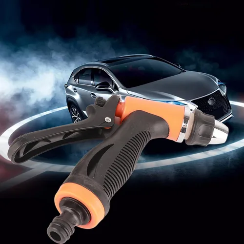 Vista 2 de Luqeeg Lavadora eléctrica a presión de 12 V, 80 W, 130 PSI, potente lavadora portátil con manguera de PVC de 20 pies, función de protección contra