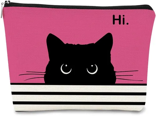 Vista 18 de Regalos de Gatos - Pequeña bolsa de maquillaje, bolsa de cosméticos para amantes de los gatos, bolsa de maquillaje para adolescentes y mujeres, cat 1