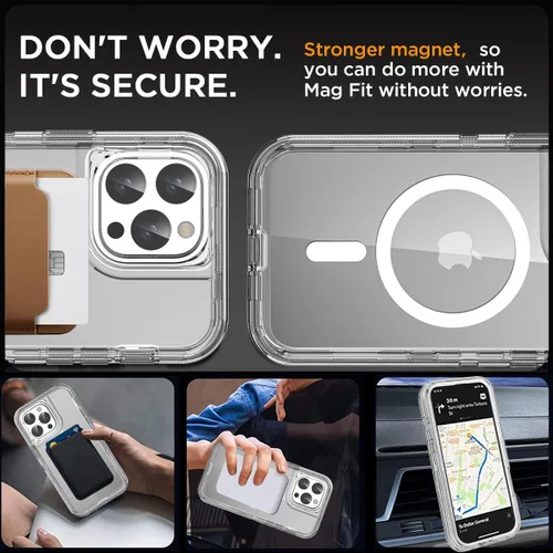 Vista 2 de AICase Funda transparente para iPhone 15 Pro Max, compatible con MagSafe 3 en 1, resistente protección contra caídas, cuerpo completo, a prueba