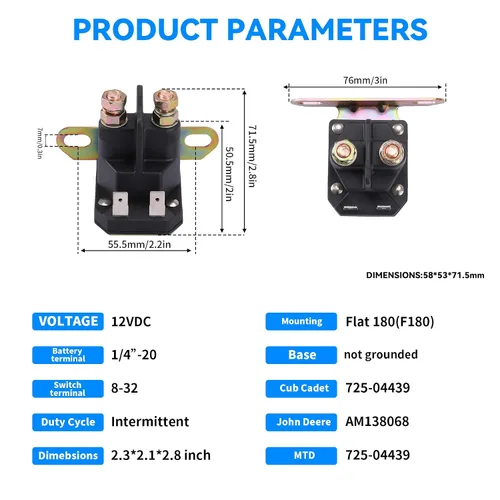 Vista 3 de Stylemafia Solenoide de arranque compatible con John Deere AM138068 MTD 725-04439, apto para tractor cortacésped John Deere MTD Cub Cadet