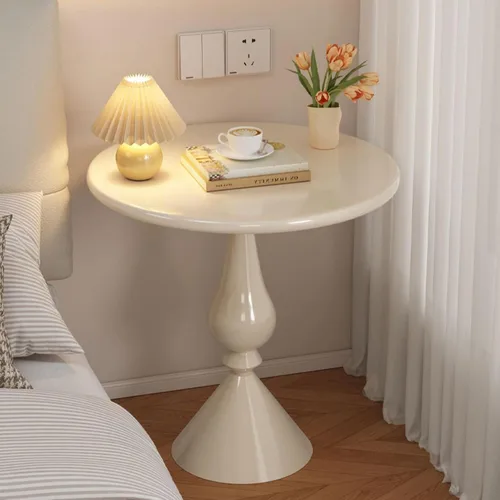 Vista 7 de YVYKFZD Round Side Table, Narrow Metal Couch End Table, Minimalist Snack Sofa Table, Unique Nightstand Accent Tables, for Bedroom, Living Room(Black)