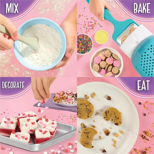 Vista 3 de Easy Bake Oven Ultimate Baking Bundle (horno + 6 mezclas + chispas arcoíris) para niños de 8 años en adelante