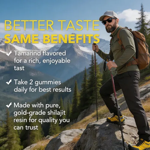 Vista 7 de J-PRQ Gomitas Shilajit del Himalaya, gomitas Shilajit para hombres y mujeres con Ashwagandha Gokshura 85+ minerales, 100% naturales, 60 gomitas