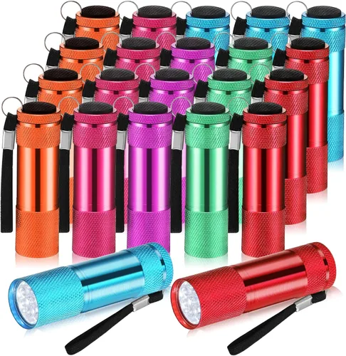 Vista 11 de VIHOSE 20 piezas de linternas mini a granel, linterna de mano brillante de aluminio con cordón, linternas LED pequeñas para lectura nocturna Lovely