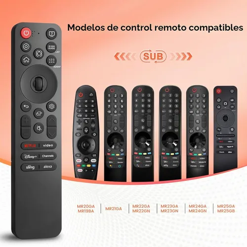 Vista 2 de MR25GA para LG-Smart-TV-Magic-Control Remote-Reemplazo con garantía de 1