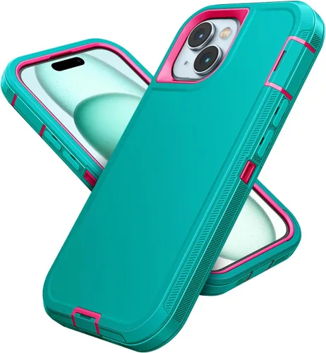 Vista 11 de Jelanry - Funda para iPhone 15 5G, protección resistente, resistente, color negro Dropproof & Dual-Layer Protective Back Cover with Port Anti