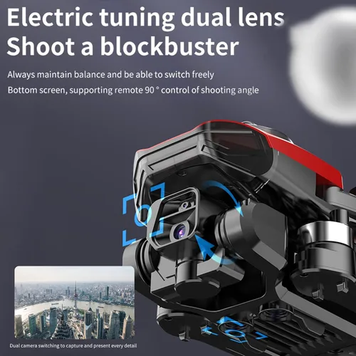 Vista 3 de GoolRC Mini dron de control remoto, mini dron plegable con cámara dual 4K, cuadricóptero sin cabeza, motor sin escobillas, evitación de obstáculos