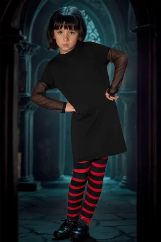 Vista 2 de BesserBay Ropa de vampiro de Halloween para niñas de 4 a 12 años
