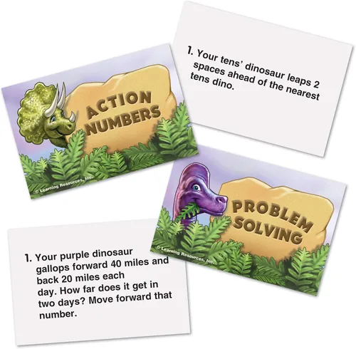 Vista 5 de Juego de mesa Dino Math Tracks de Learning Resources