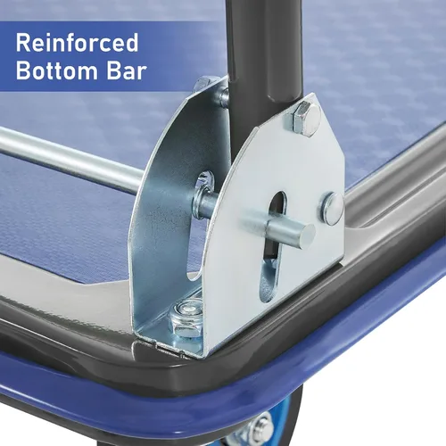Vista 6 de Olympia Tools - Carretilla de mano plegable con plataforma de 600 lb. de capacidad, carretilla de plataforma de servicio pesado con ruedas