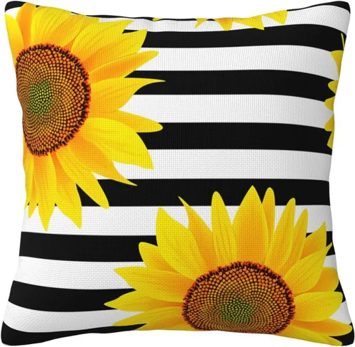 Vista 8 de Fundas de almohada de sol y luna de 18 x 18 pulgadas, suaves, bohemias, exóticas, color negro y blanco, fundas de almohada para sofá, silla Color: 14