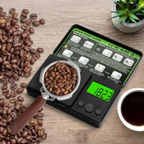 Vista 8 de Básculas digitales de bolsillo de 0.01/35.27 oz, básculas portátiles de precisión de gramos con 7 unidades y función de tara, básculas de cocina