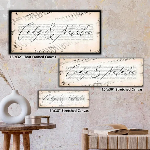 Vista 2 de Personal-Prints Impresión artística Letra de canción Arte personalizado Arte de pared romántico para dormitorio, sala de estar, entrada