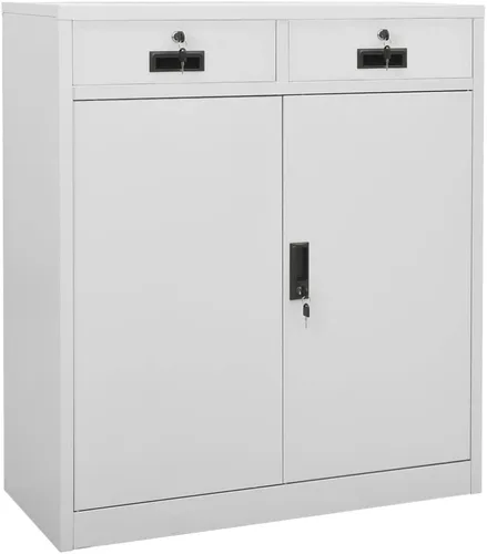 Vista 11 de Archivador de metal de 2 cajones, archivador de acero para oficina con cerradura para el hogar y la oficina, 35.4 x 18.1 x 28.5 pulgadas (blanco)