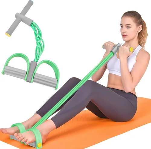 Vista 15 de Pedal Resistance Band with Handles, 6-Tubes Natural Rubber Exercise Bands Upgrade Foot Pedal Resistance Bands for Working Out, Multifunction