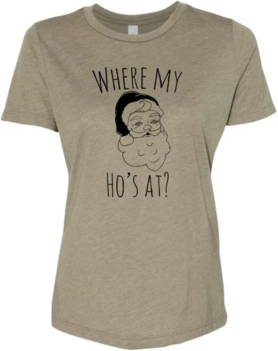 Vista 10 de Cute Women's Screen Printed Crew Neck Tee, Shirts With Sayings, Dusty Blue or Olive
