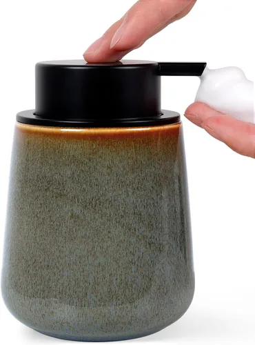 Vista 14 de INGOFIN Dispensador de Jabón de Cerámica Espumoso - Dispensador de Jabón de Mano de 12oz de Espuma para Baño, Dispensador de Platos Moderno