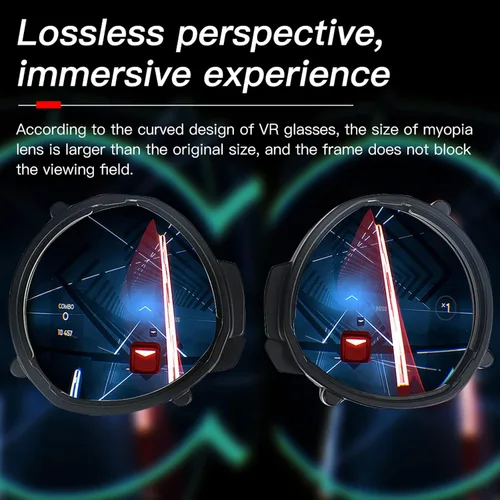 Vista 6 de RCGEEK Myopia Glasses Lenses for Oculus Quest 2 VR Lens Insert for Oculus Quest 2 Double Protection Easy to Install Vision Correction Lenses -20D
