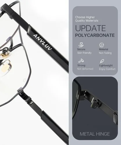 Vista 3 de ANYLUV Blue Light Glasses for Woman/Men, Blue Light Blocking Glasses Women Computer Gaming Glasses for Eye Protection