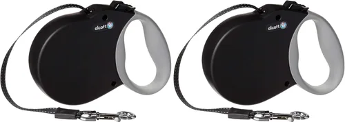 Vista 9 de Alcott Adventure Correa de cinturón reflectante retráctil – 10 pies – Extra pequeña para perros de hasta 25 libras, negro con mango de agarre suave