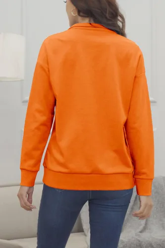 Vista 48 de KINGFEN Sudadera de manga larga con cremallera de un cuarto para mujer