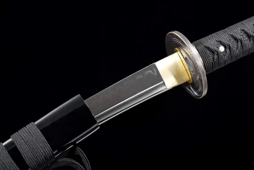 Vista 3 de Katana corta hecha a mano Katana japonesa Wakizashi Samurai Espada T10 Hoja templada de arcilla de acero (20.9 in)