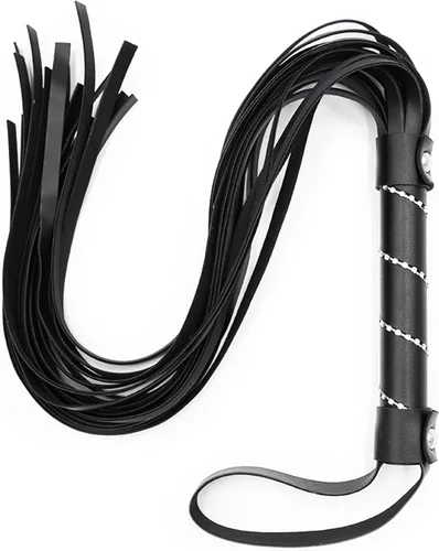 Vista 2 de Látigo negro de imitación para montar, látigo de caballo de cultivo, látigo de caballos ecuestres, látigo de cuero pequeño, látigo ergonómico