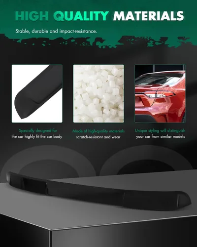 Vista 4 de SCITOO Ventana trasera ABS para alerón de techo negro brillante Toyota Corolla 2020-2021