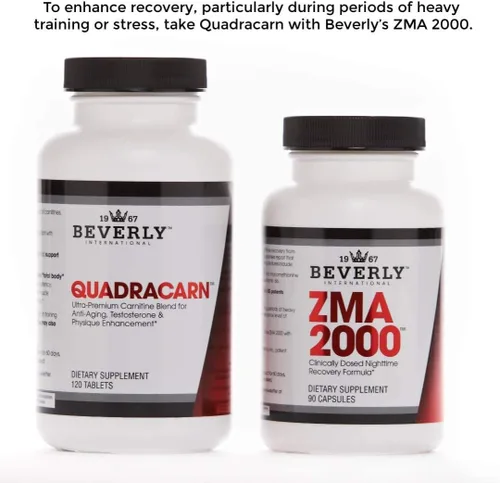 Vista 5 de Beverly International Quadracarn Mezcla de carnitina ultra premium probada en laboratorio para pérdida de grasa, definición muscular, metabolismo