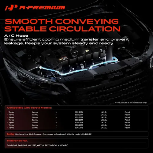 Vista 2 de A-Premium Conjunto de manguera de línea de descarga de A/C compatible